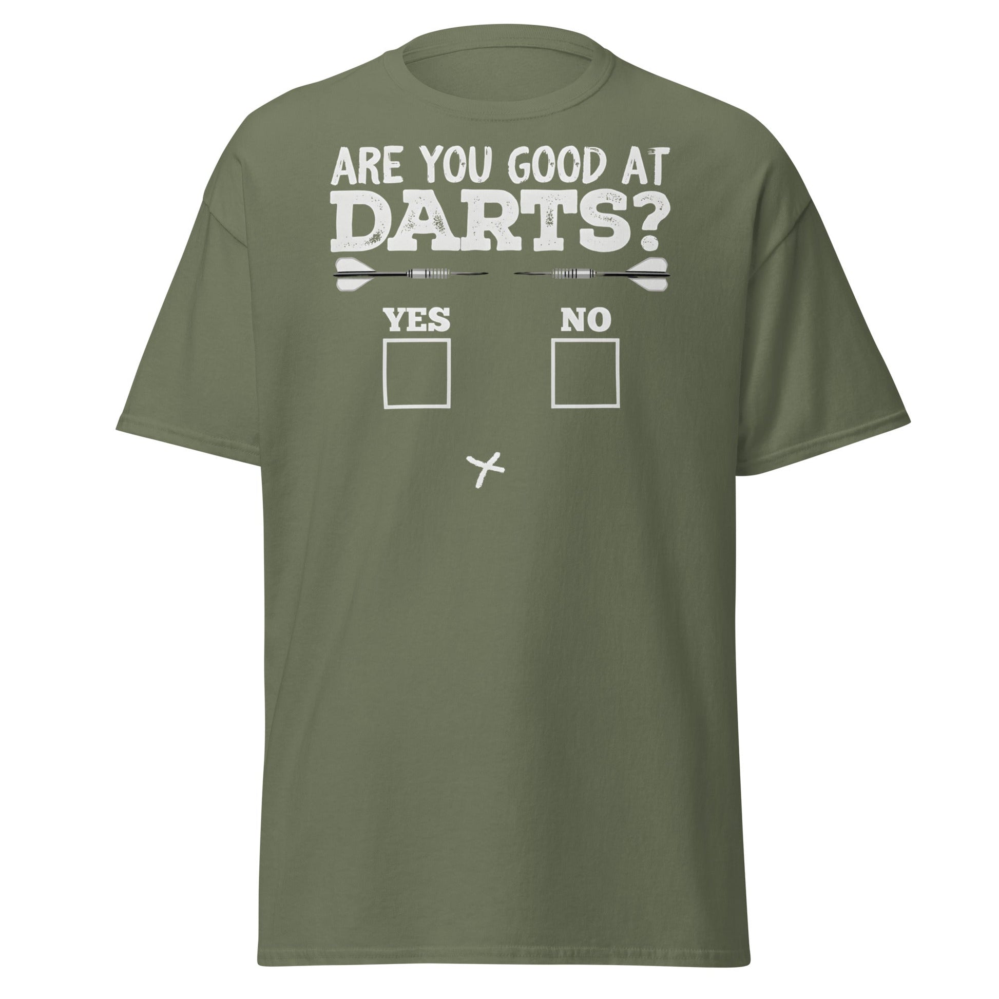 Funny Darts Fail T-Shirt - Are You Good At Darts Gag Tee - Military Green - T-Shirts Online