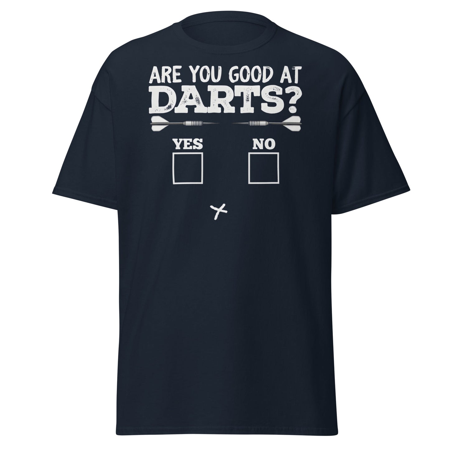 Funny Darts Fail T-Shirt - Are You Good At Darts Gag Tee - Navy - T-Shirts Online
