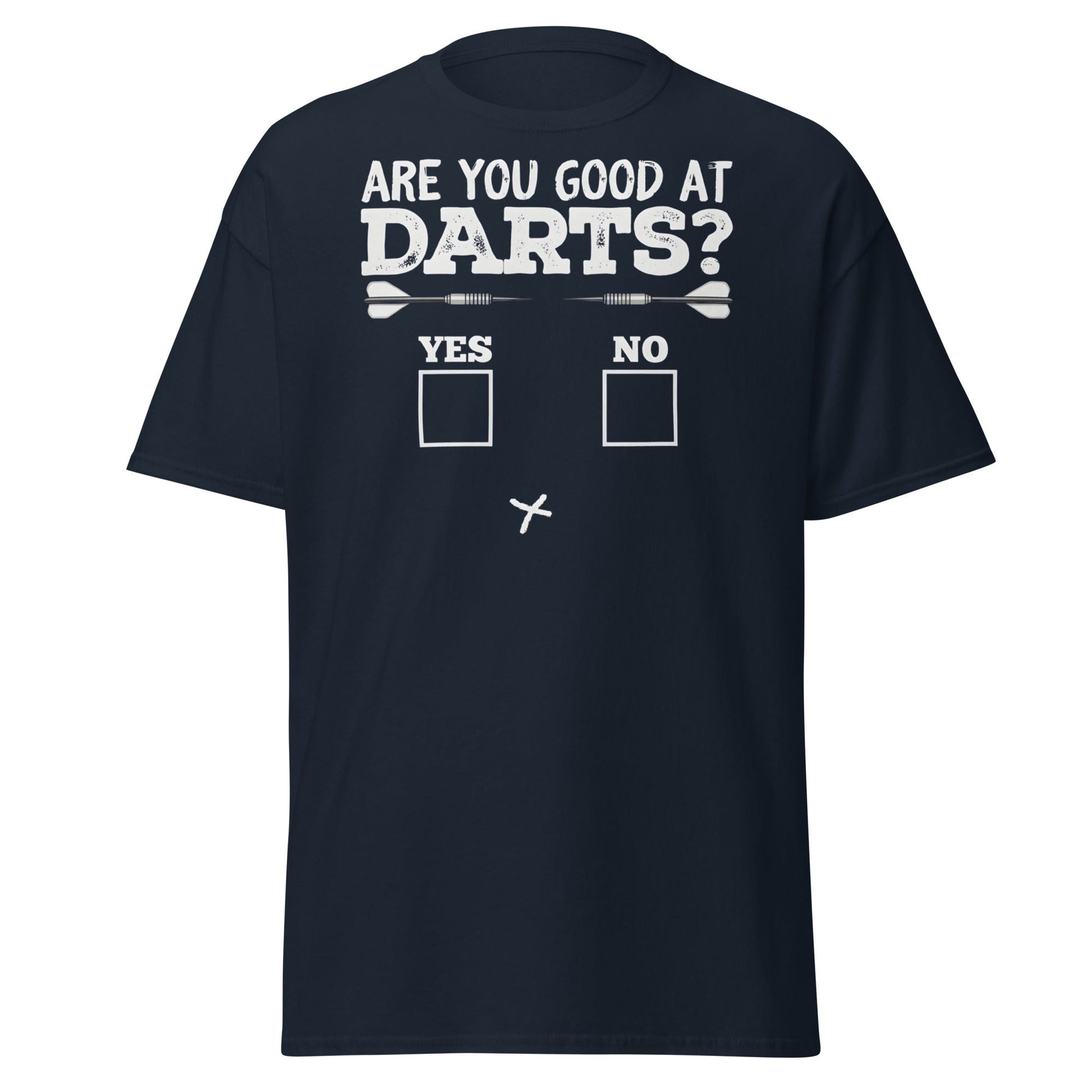 Funny Darts Fail T-Shirt - Are You Good At Darts Gag Tee - Navy - T-Shirts Online