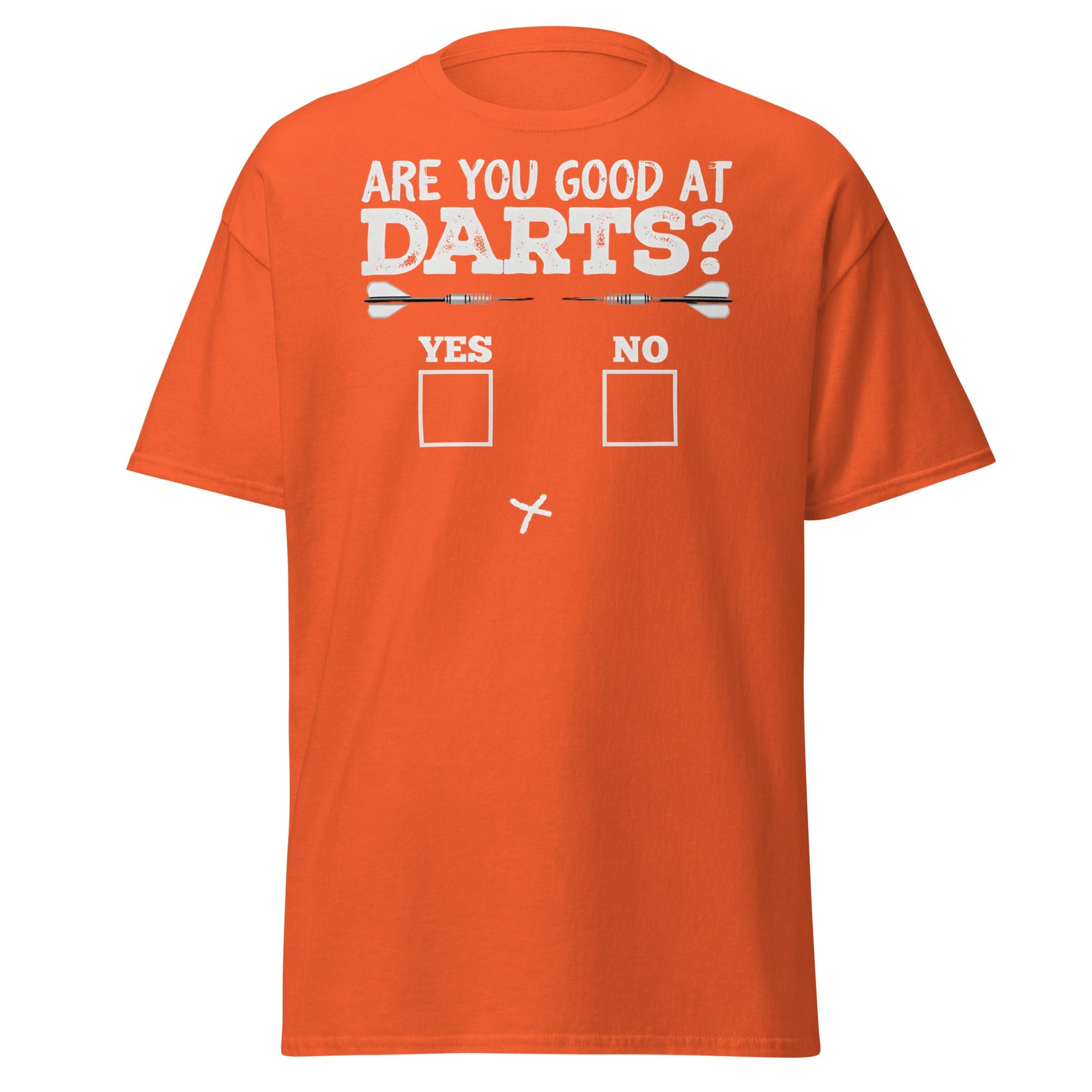 Funny Darts Fail T-Shirt - Are You Good At Darts Gag Tee - Orange - T-Shirts Online