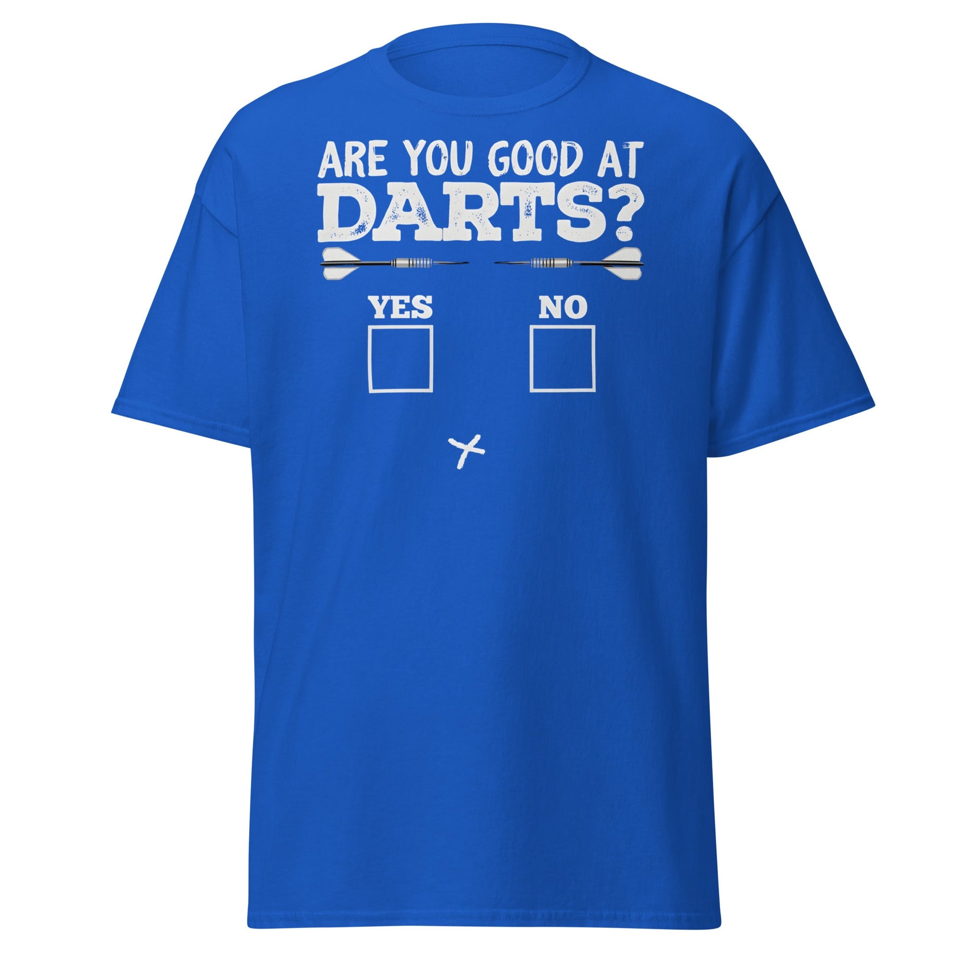 Funny Darts Fail T-Shirt - Are You Good At Darts Gag Tee - Royal - T-Shirts Online