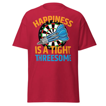 Funny Darts T-Shirt - Happiness is a Tight Threesome Tee - Cardinal - T-Shirts Online