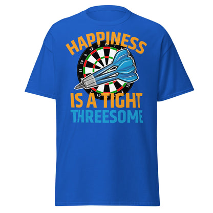 Funny Darts T-Shirt - Happiness is a Tight Threesome Tee - Royal - T-Shirts Online