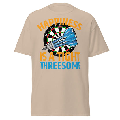 Funny Darts T-Shirt - Happiness is a Tight Threesome Tee - Sand - T-Shirts Online