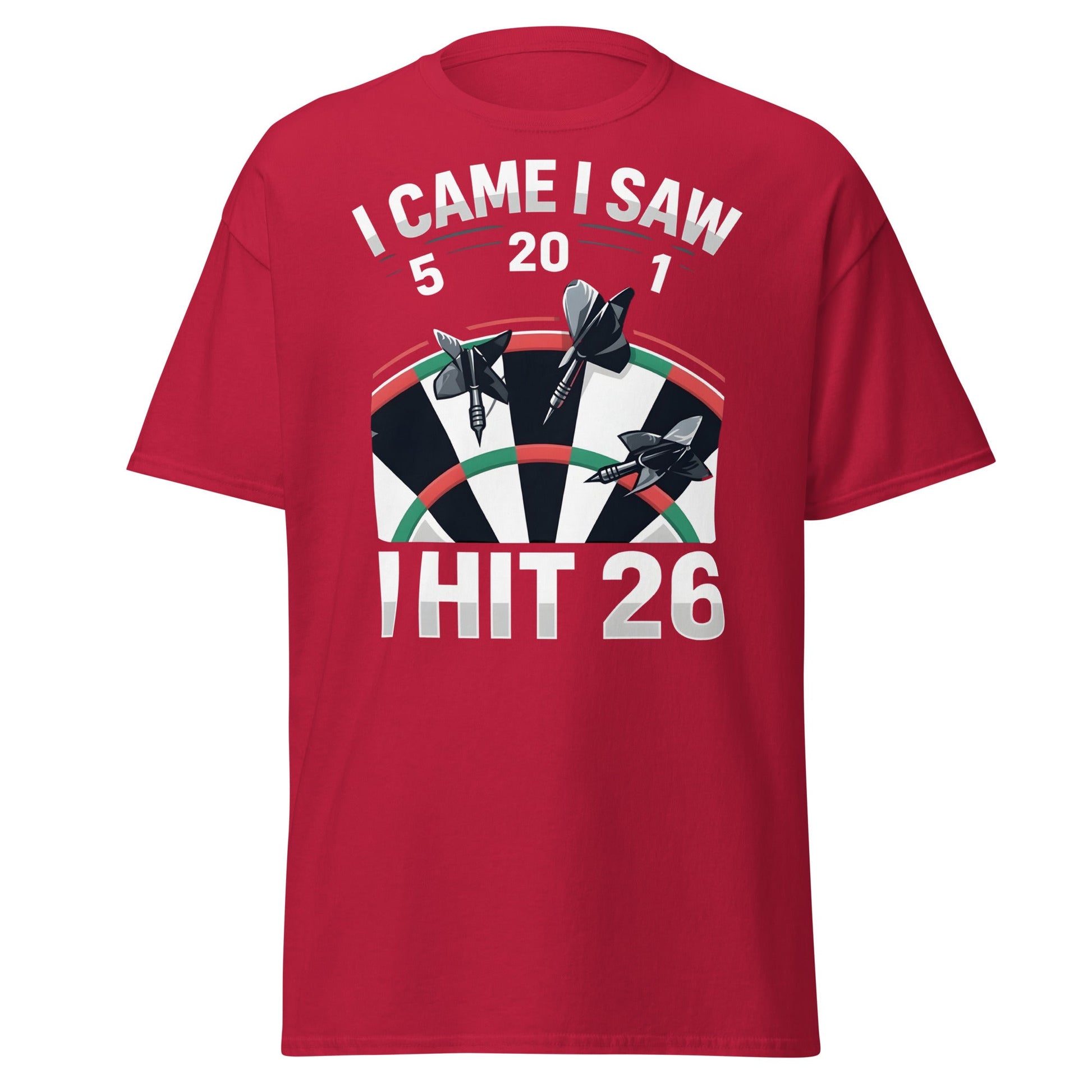 Funny Darts T-Shirt - I Hit 26 Dart Player Graphic Tee - Cardinal - T-Shirts Online