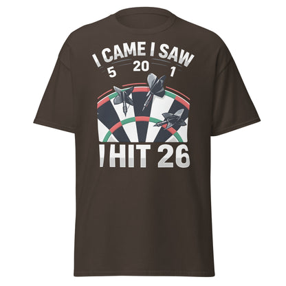 Funny Darts T-Shirt - I Hit 26 Dart Player Graphic Tee - Dark Chocolate - T-Shirts Online