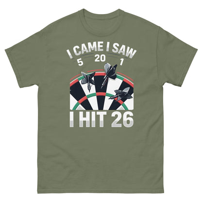 Funny Darts T-Shirt - I Hit 26 Dart Player Graphic Tee - Sand - T-Shirts Online