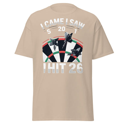 Funny Darts T-Shirt - I Hit 26 Dart Player Graphic Tee - Sand - T-Shirts Online