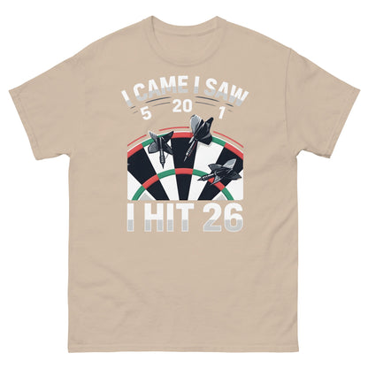 Funny Darts T-Shirt - I Hit 26 Dart Player Graphic Tee - Sand - T-Shirts Online