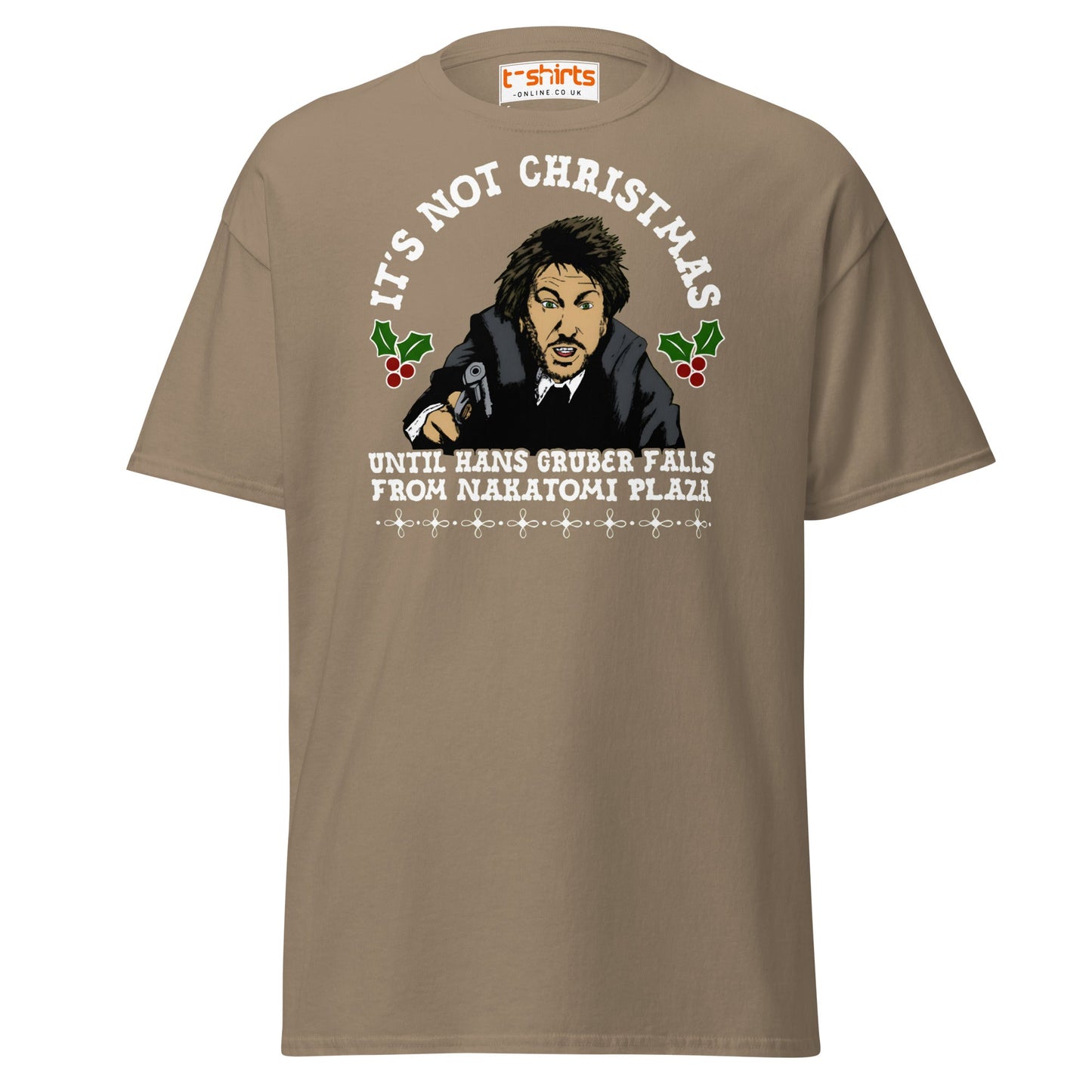 Funny Die Hard Christmas T-Shirt | Hans Gruber Holiday Tee - Brown Savana - T-Shirts Online