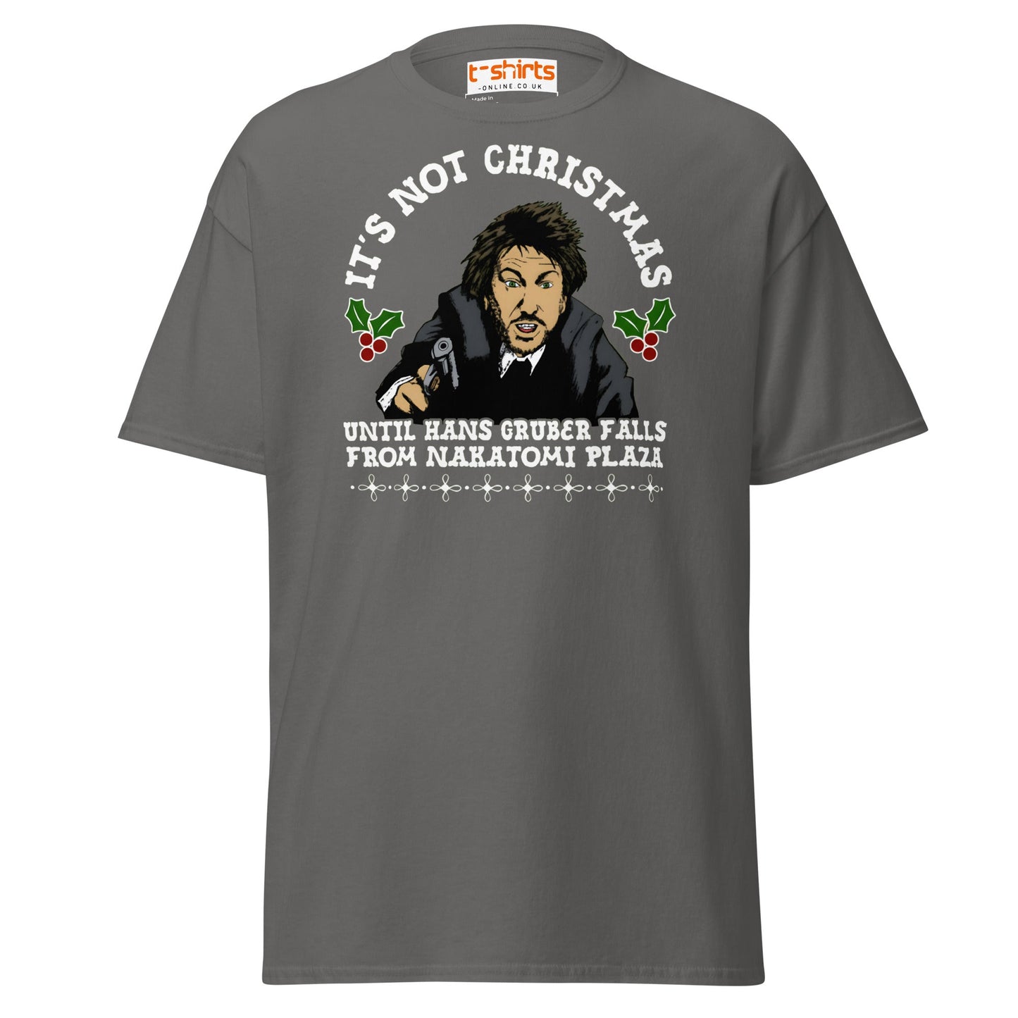Funny Die Hard Christmas T-Shirt | Hans Gruber Holiday Tee - Charcoal - T-Shirts Online