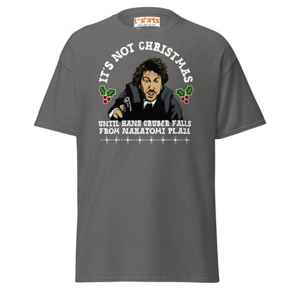 Funny Die Hard Christmas T-Shirt | Hans Gruber Holiday Tee - Charcoal - T-Shirts Online