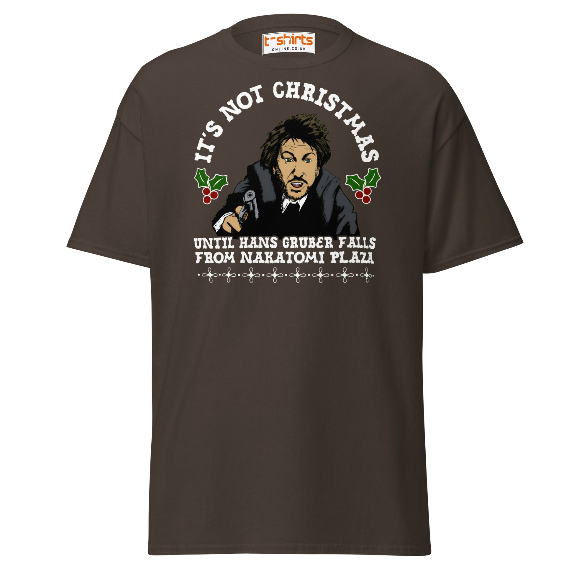 Funny Die Hard Christmas T-Shirt | Hans Gruber Holiday Tee - Dark Chocolate - T-Shirts Online
