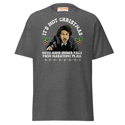 Funny Die Hard Christmas T-Shirt | Hans Gruber Holiday Tee - Dark Heather - T-Shirts Online