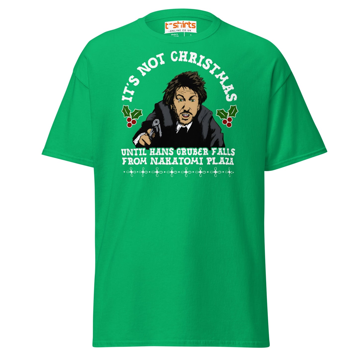 Funny Die Hard Christmas T-Shirt | Hans Gruber Holiday Tee - Irish Green - T-Shirts Online