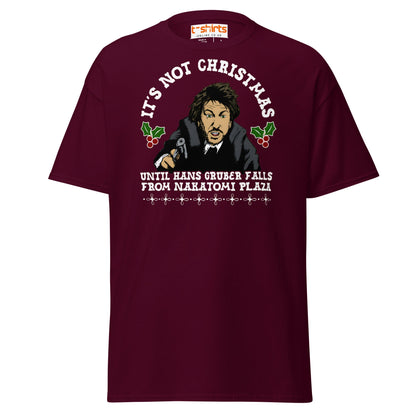 Funny Die Hard Christmas T-Shirt | Hans Gruber Holiday Tee - Maroon - T-Shirts Online