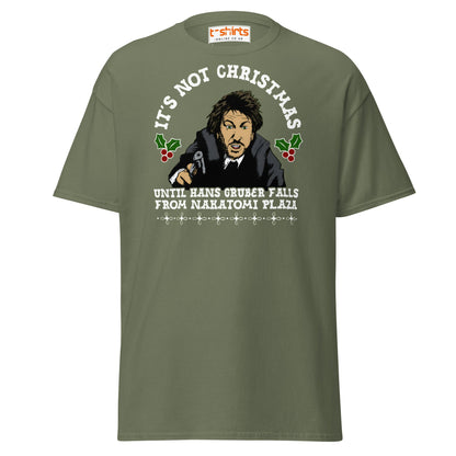 Funny Die Hard Christmas T-Shirt | Hans Gruber Holiday Tee - Military Green - T-Shirts Online