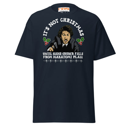 Funny Die Hard Christmas T-Shirt | Hans Gruber Holiday Tee - Navy - T-Shirts Online