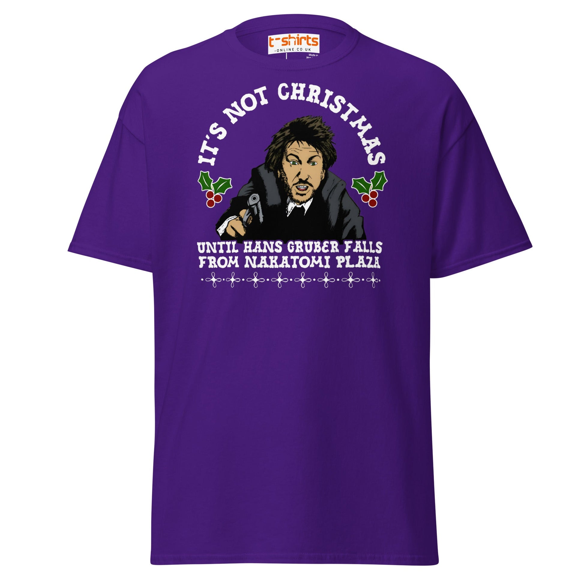Funny Die Hard Christmas T-Shirt | Hans Gruber Holiday Tee - Purple - T-Shirts Online
