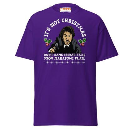 Funny Die Hard Christmas T-Shirt | Hans Gruber Holiday Tee - Purple - T-Shirts Online