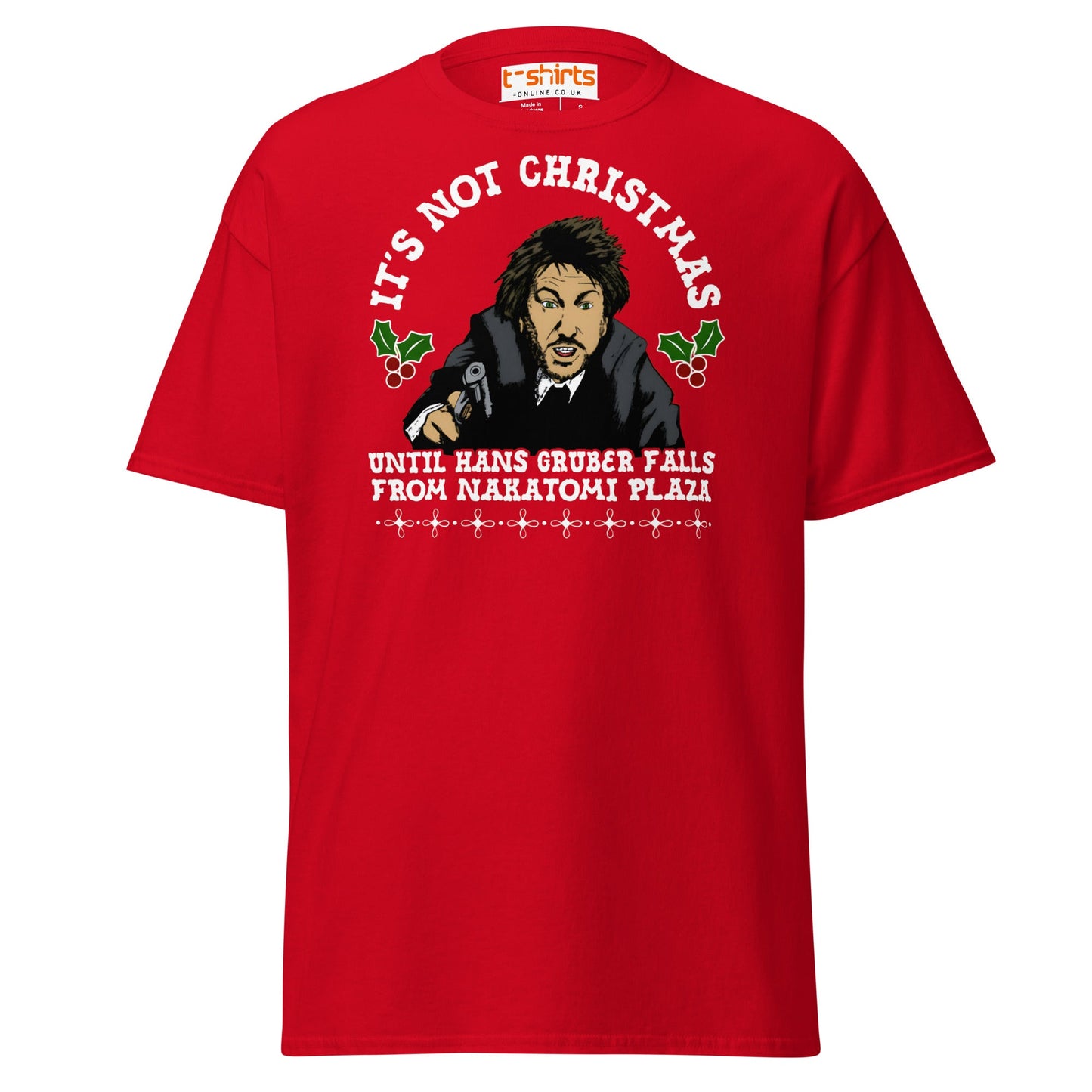 Funny Die Hard Christmas T-Shirt | Hans Gruber Holiday Tee - Red - T-Shirts Online