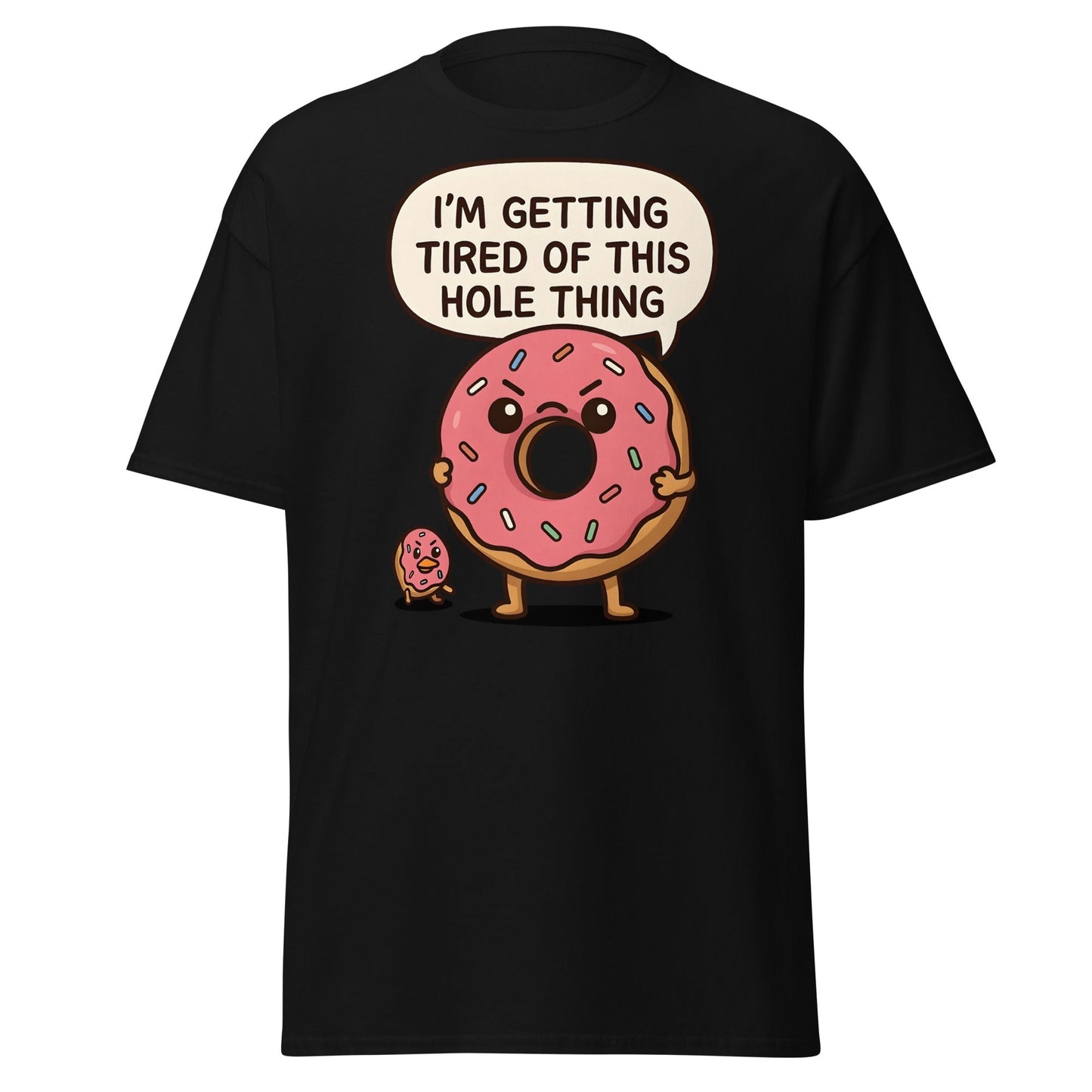 Funny Donut "Hole Thing" Pun T-Shirt | Sarcastic Foodie Tee - Black - T-Shirts Online