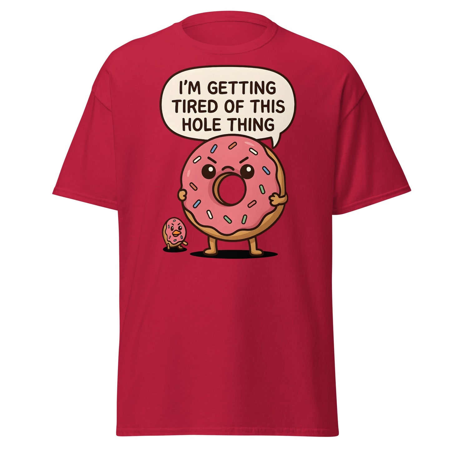 Funny Donut "Hole Thing" Pun T-Shirt | Sarcastic Foodie Tee - Cardinal - T-Shirts Online