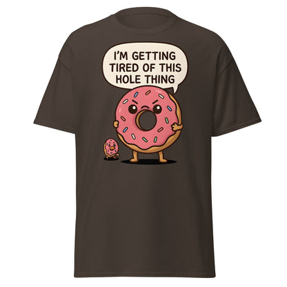 Funny Donut "Hole Thing" Pun T-Shirt | Sarcastic Foodie Tee - Dark Chocolate - T-Shirts Online