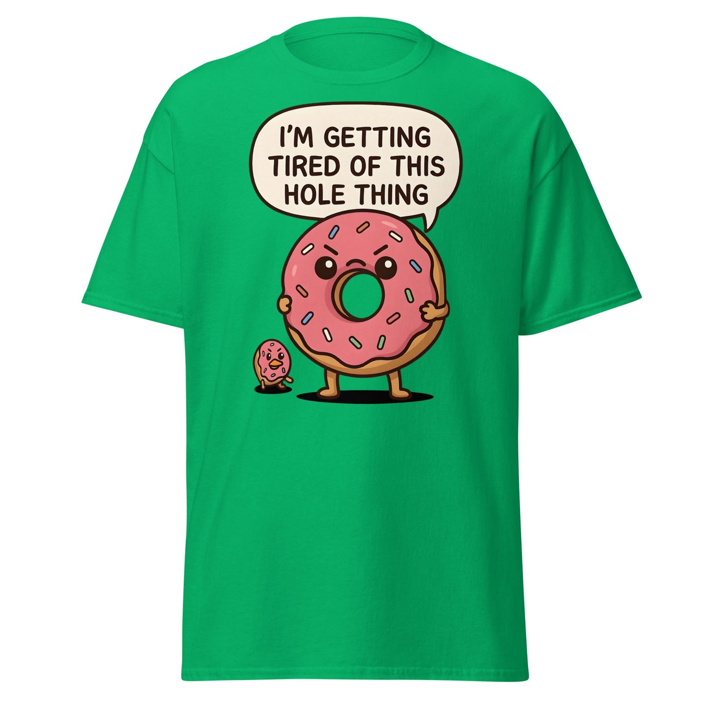 Funny Donut "Hole Thing" Pun T-Shirt | Sarcastic Foodie Tee - Irish Green - T-Shirts Online