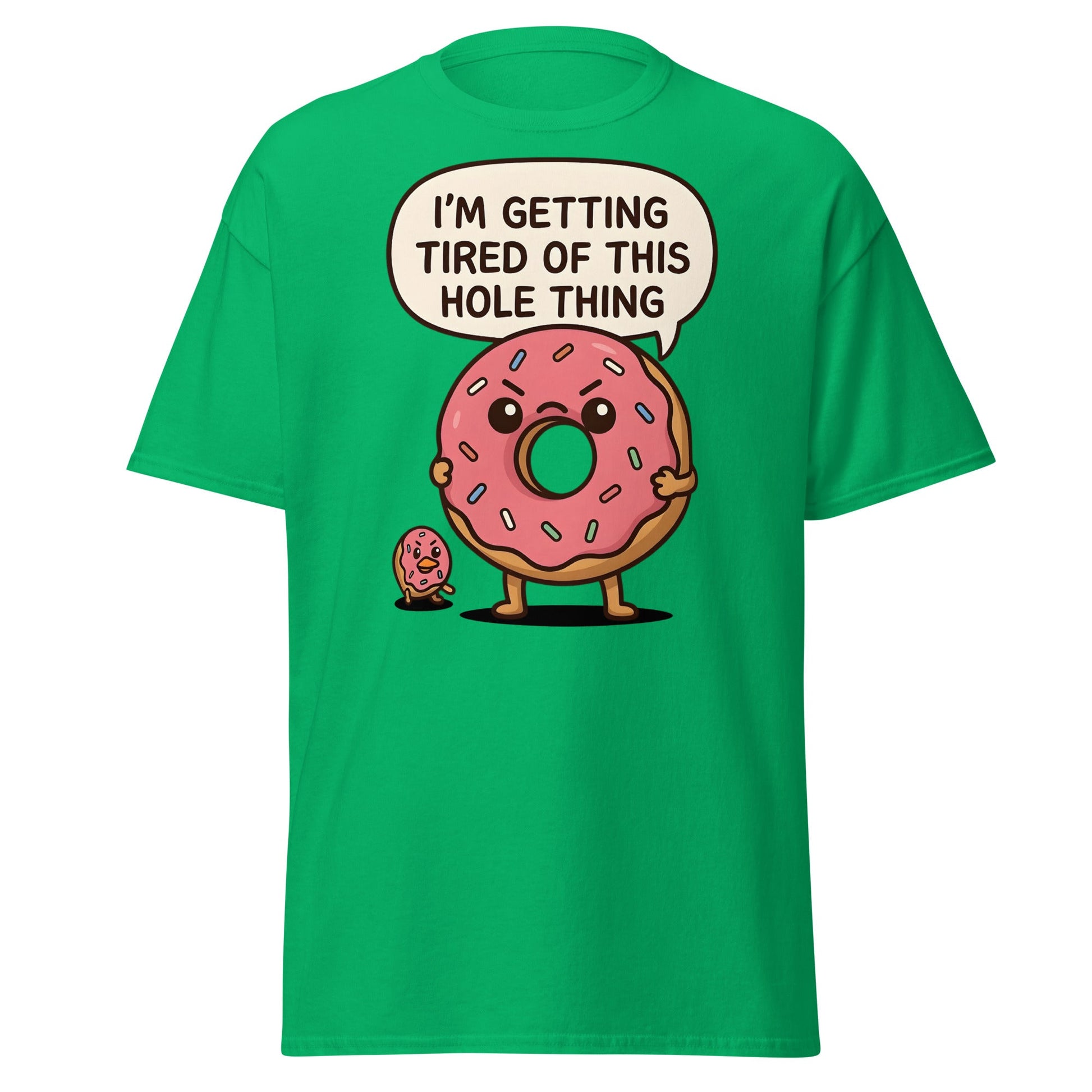 Funny Donut "Hole Thing" Pun T-Shirt | Sarcastic Foodie Tee - Irish Green - T-Shirts Online
