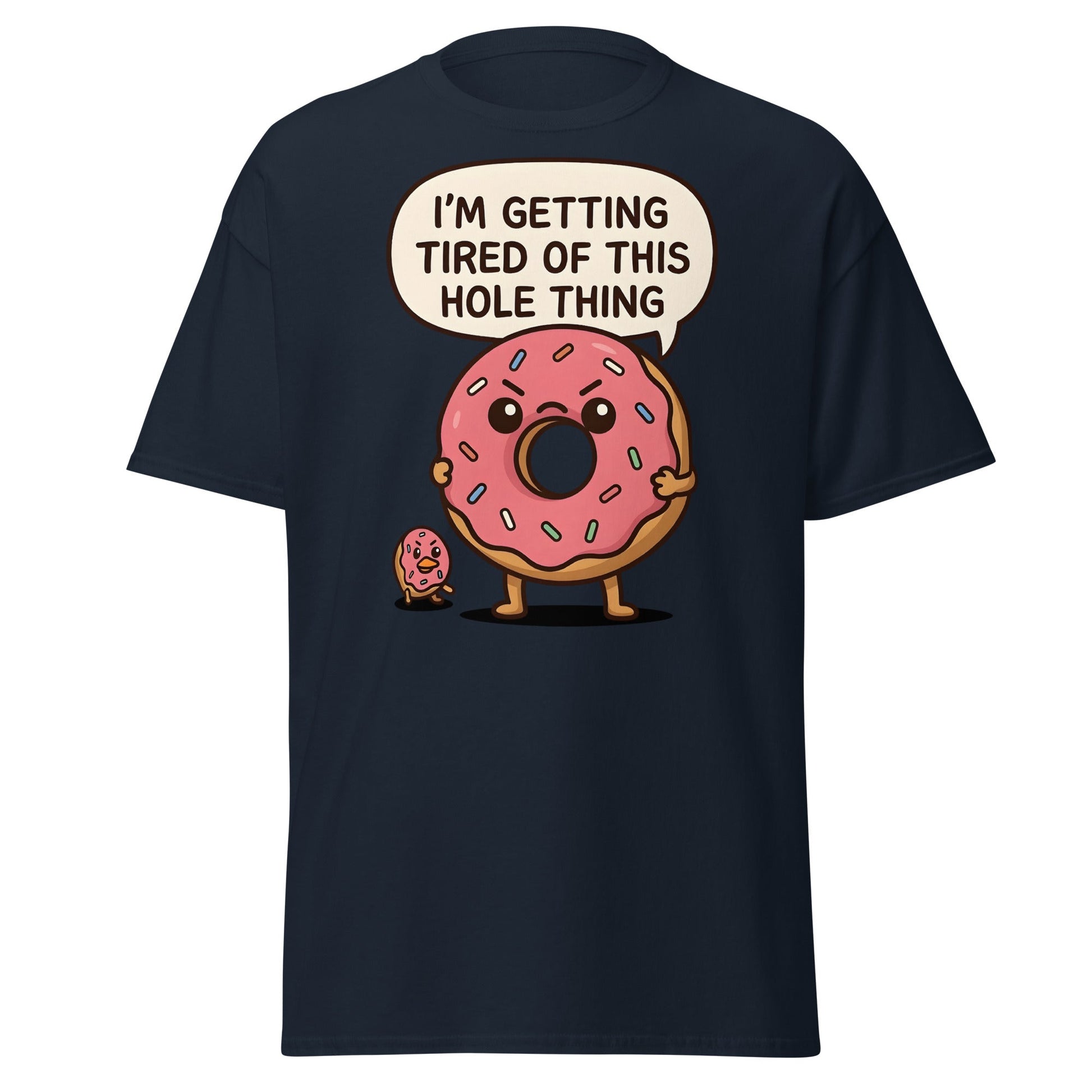 Funny Donut "Hole Thing" Pun T-Shirt | Sarcastic Foodie Tee - Navy - T-Shirts Online