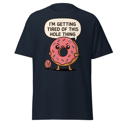 Funny Donut "Hole Thing" Pun T-Shirt | Sarcastic Foodie Tee - Navy - T-Shirts Online