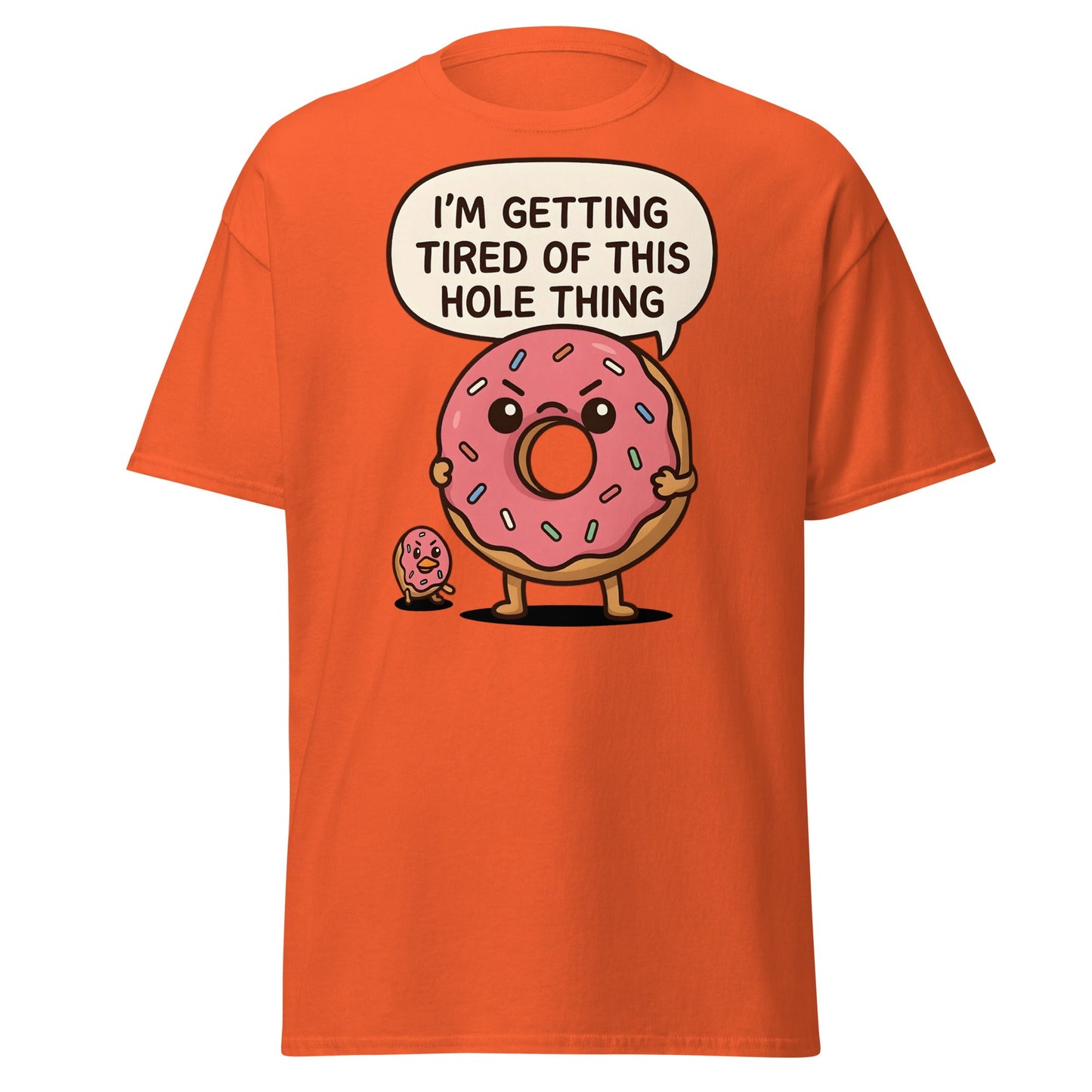 Funny Donut "Hole Thing" Pun T-Shirt | Sarcastic Foodie Tee - Orange - T-Shirts Online