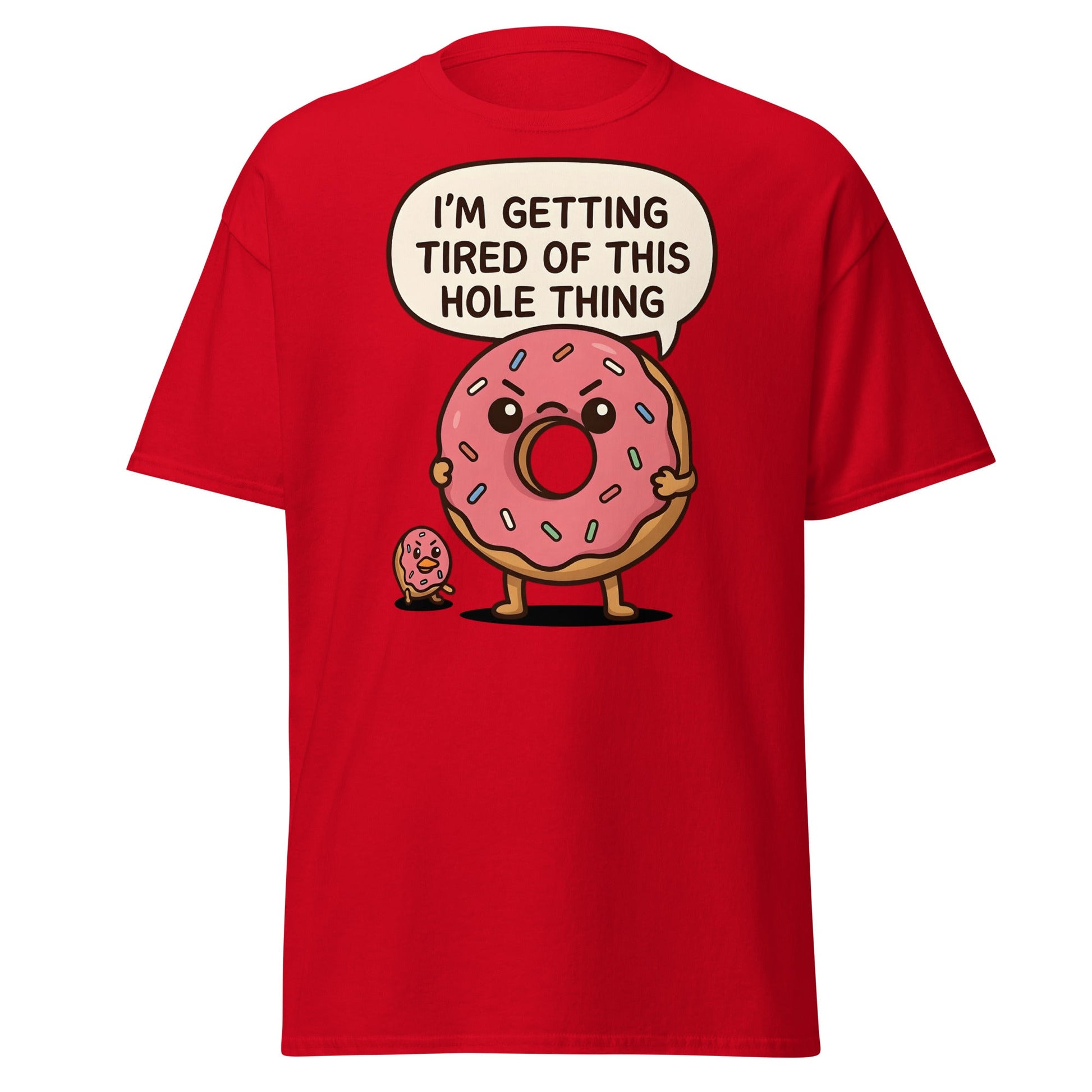 Funny Donut "Hole Thing" Pun T-Shirt | Sarcastic Foodie Tee - Red - T-Shirts Online