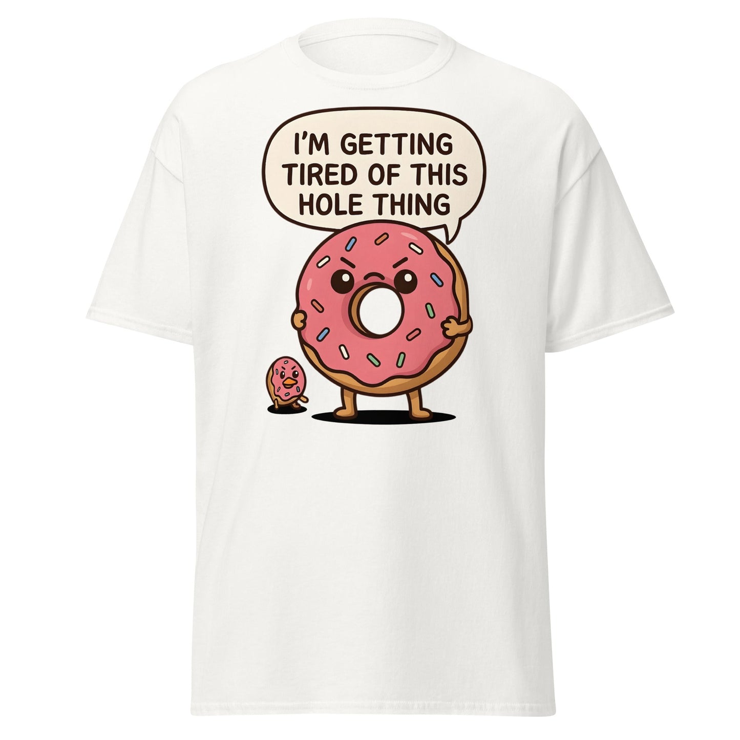 Funny Donut "Hole Thing" Pun T-Shirt | Sarcastic Foodie Tee - White - T-Shirts Online