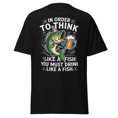 Funny Drink Like a Fish T-Shirt - Fishing & Beer Humor Tee - Black - T-Shirts Online