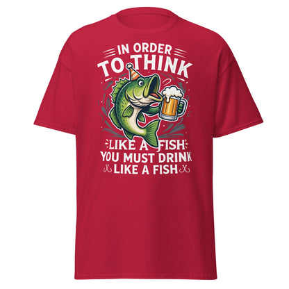 Funny Drink Like a Fish T-Shirt - Fishing & Beer Humor Tee - Cardinal - T-Shirts Online