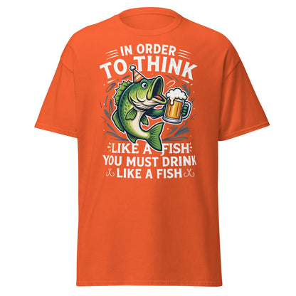 Funny Drink Like a Fish T-Shirt - Fishing & Beer Humor Tee - Orange - T-Shirts Online