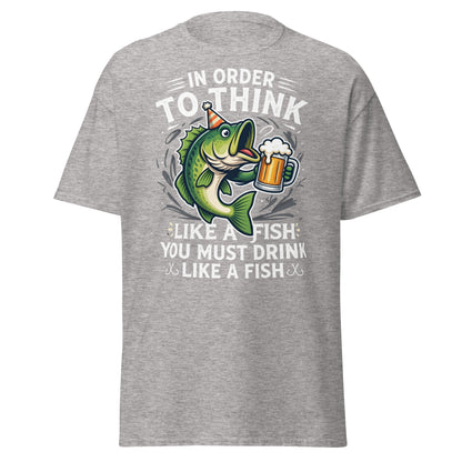 Funny Drink Like a Fish T-Shirt - Fishing & Beer Humor Tee - Sport Grey - T-Shirts Online
