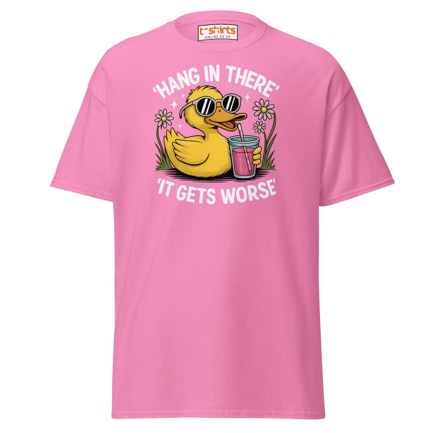 Funny Duck "Hang in There" T-Shirt - Azalea - T-Shirts Online