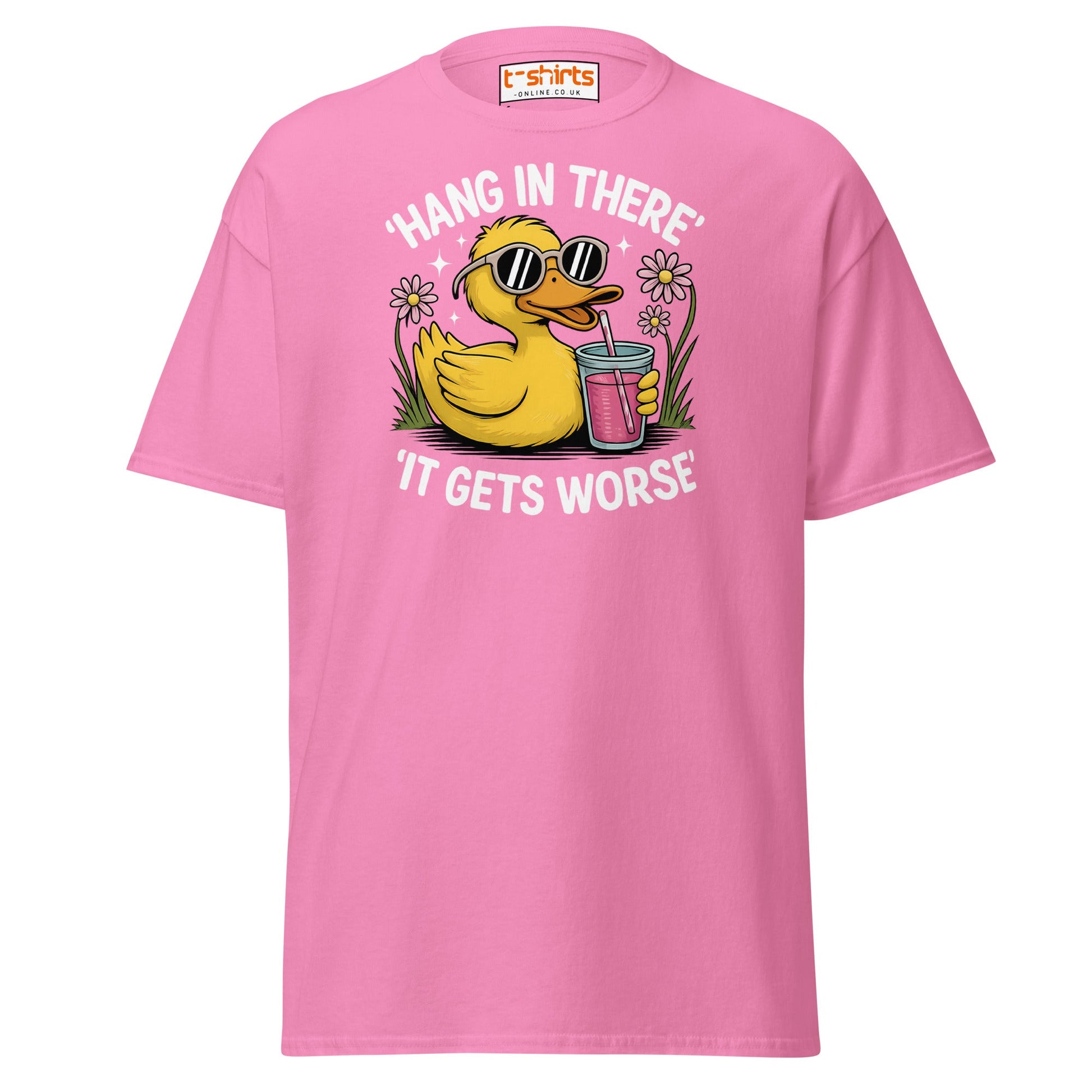 Funny Duck "Hang in There" T-Shirt - Azalea - T-Shirts Online