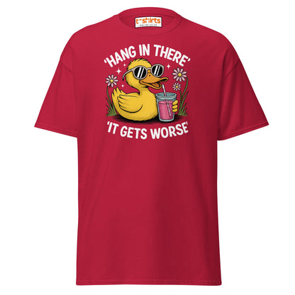 Funny Duck "Hang in There" T-Shirt - Cardinal - T-Shirts Online