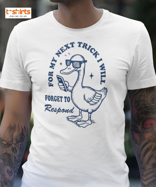 Funny Duck T-Shirt – Forget to Respond Humor Tee - Purple - T-Shirts Online