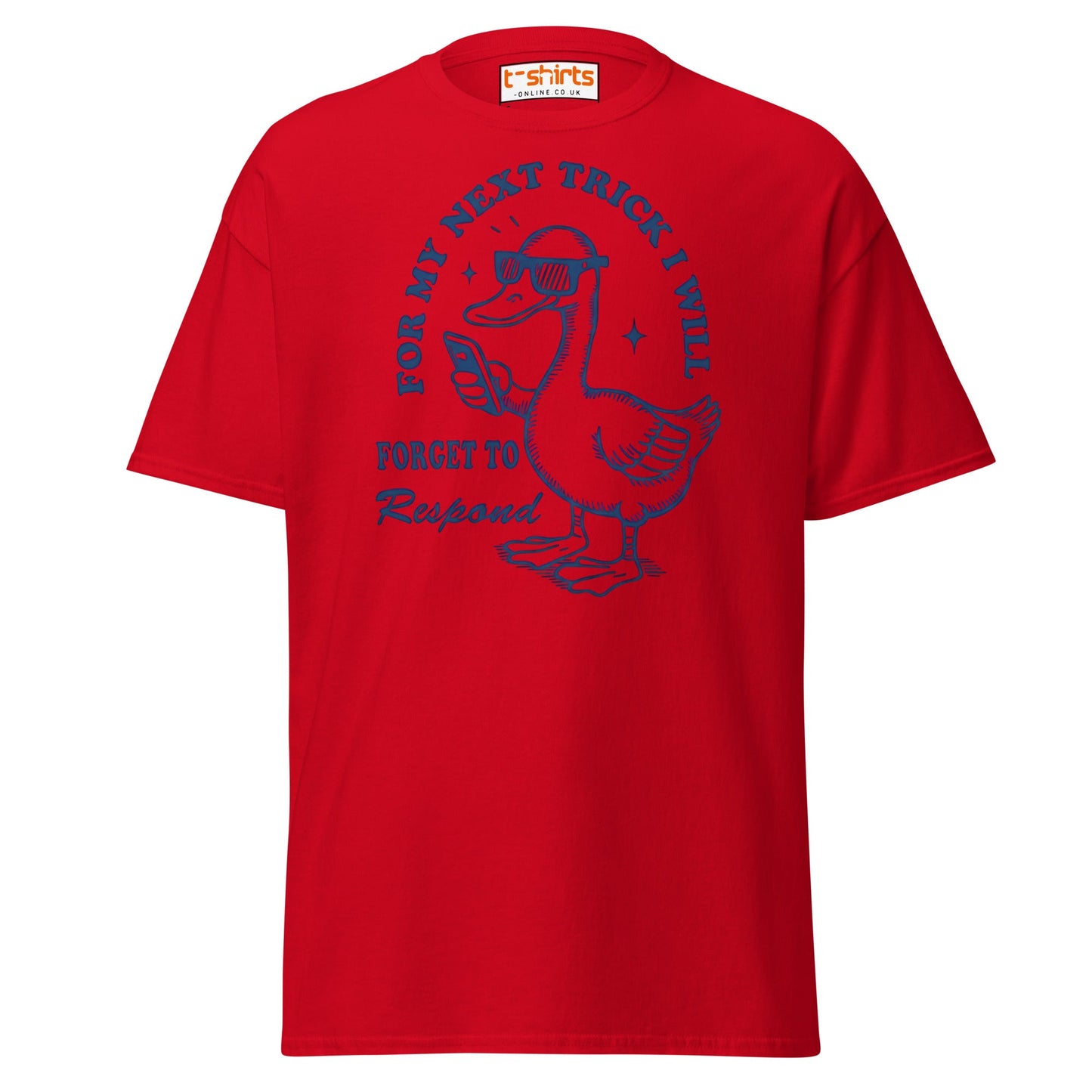 Funny Duck T-Shirt – Forget to Respond Humor Tee - Red - T-Shirts Online