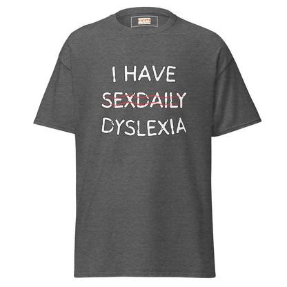 Funny Dyslexia Tee | Humorous T-Shirt - Dark Heather - T-Shirts Online