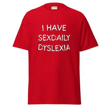 Funny Dyslexia Tee | Humorous T-Shirt - Red - T-Shirts Online