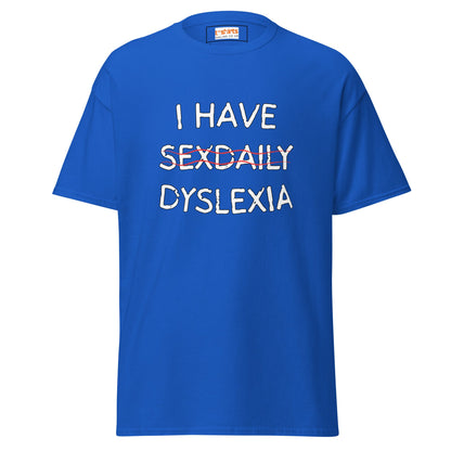 Funny Dyslexia Tee | Humorous T-Shirt - Royal - T-Shirts Online