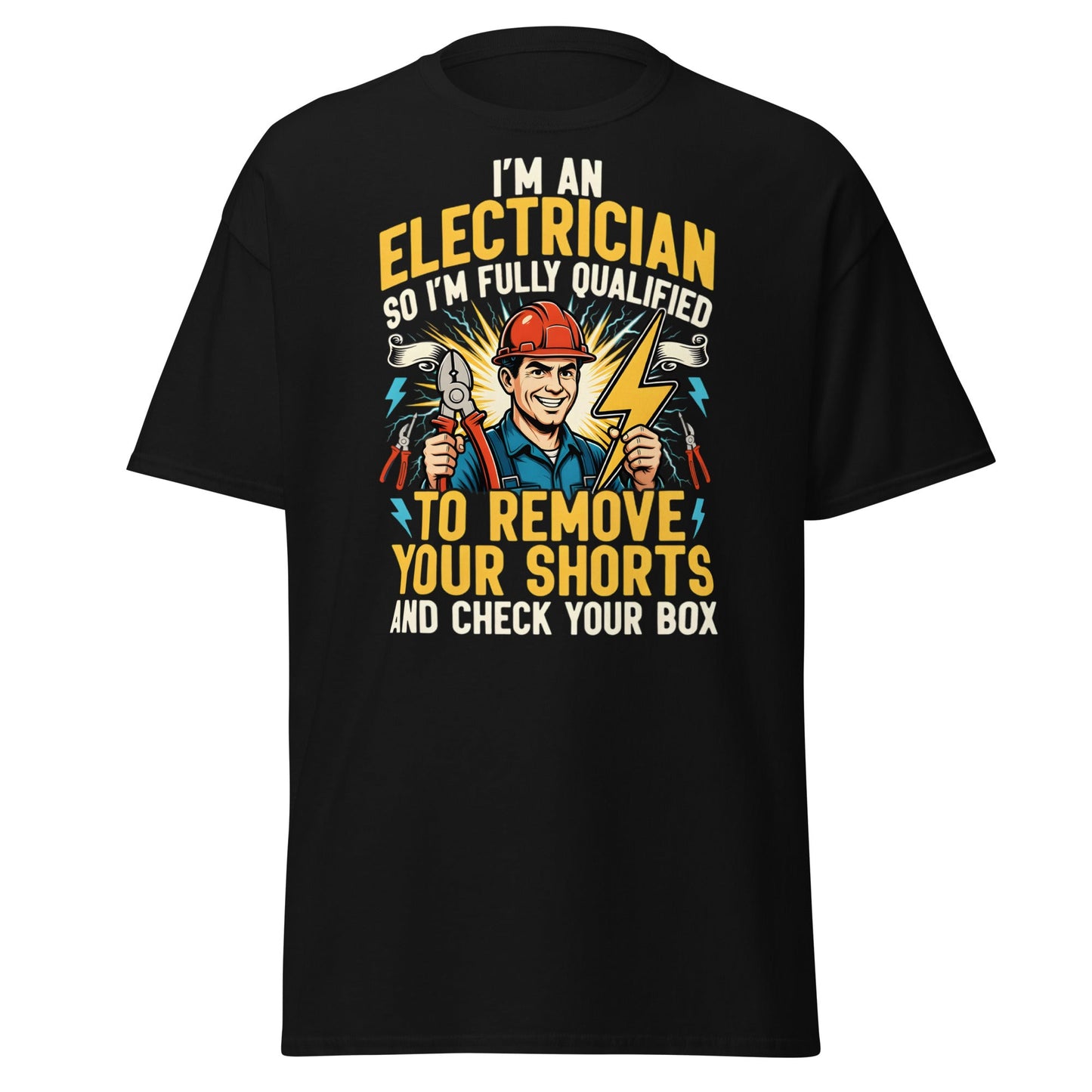 Funny Electrician Shirt - Check Your Box Adult Humor Tee - Black - T-Shirts Online