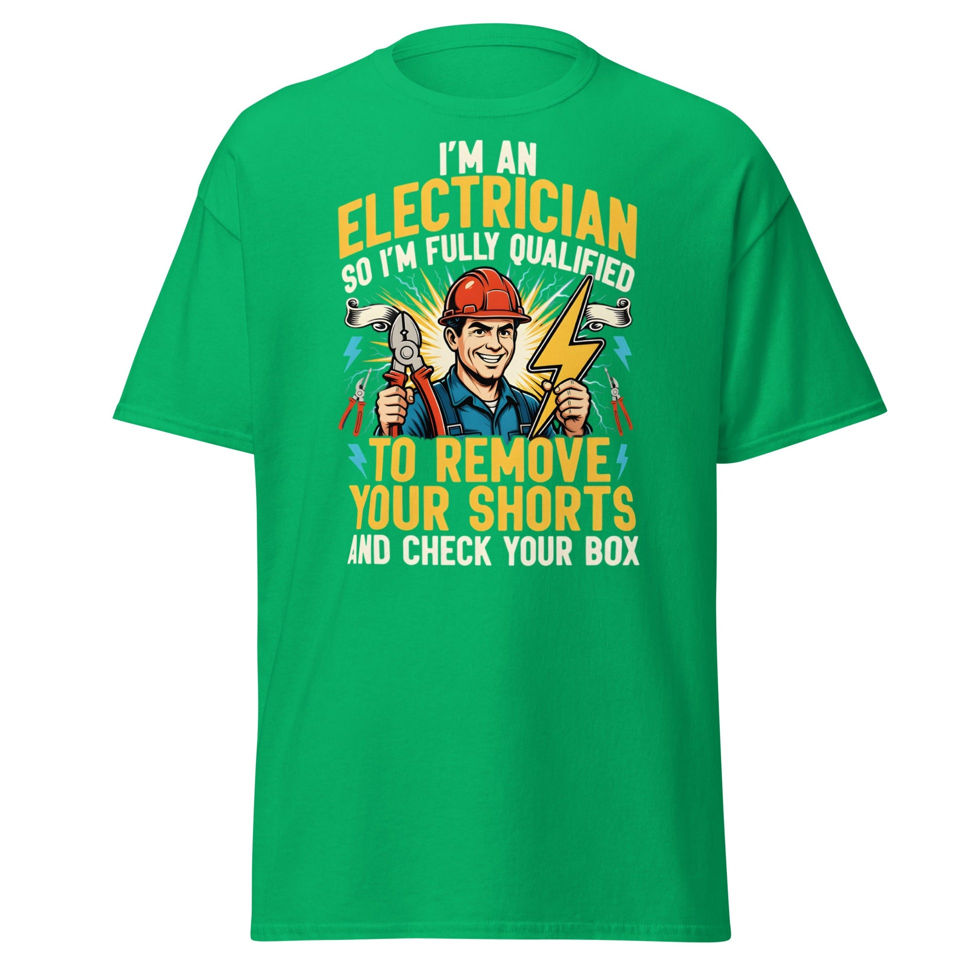 Funny Electrician Shirt - Check Your Box Adult Humor Tee - Irish Green - T-Shirts Online