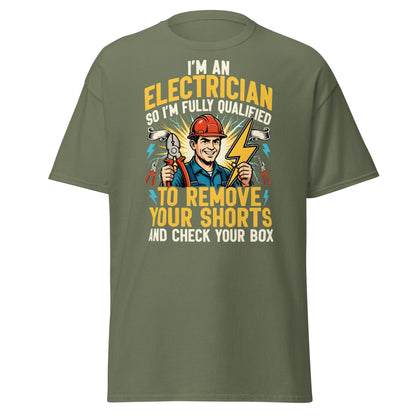Funny Electrician Shirt - Check Your Box Adult Humor Tee - Military Green - T-Shirts Online